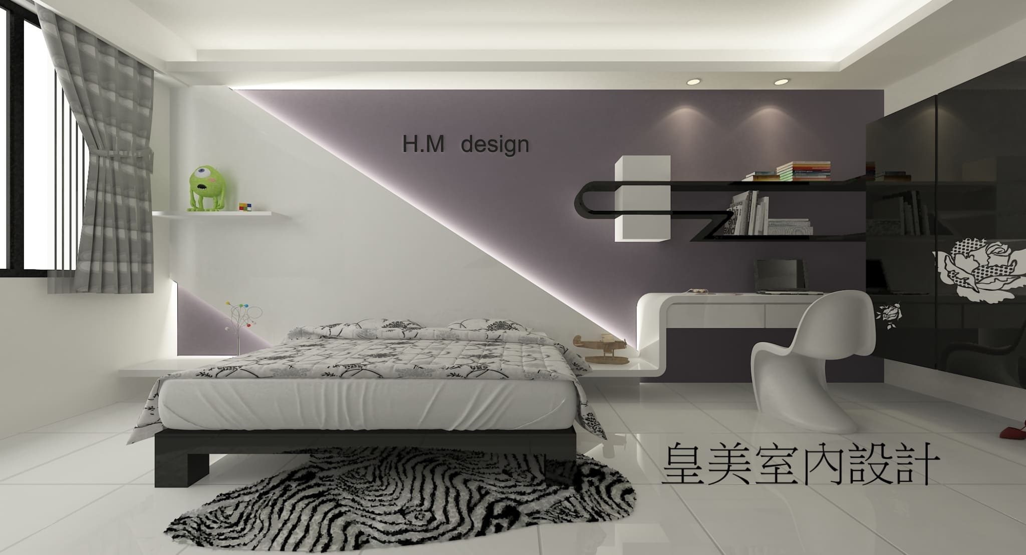 高雄-左營區-透天臥室-室內裝潢4-皇美作品 .jpg 皇美室內設計在高雄左營區的臥室作品,呈現沉穩的飯店風格